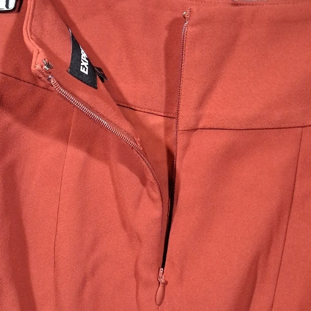 Express Womens‎ Rust Orange Front Slit Midi Pencil Skirt Size 2 007738915